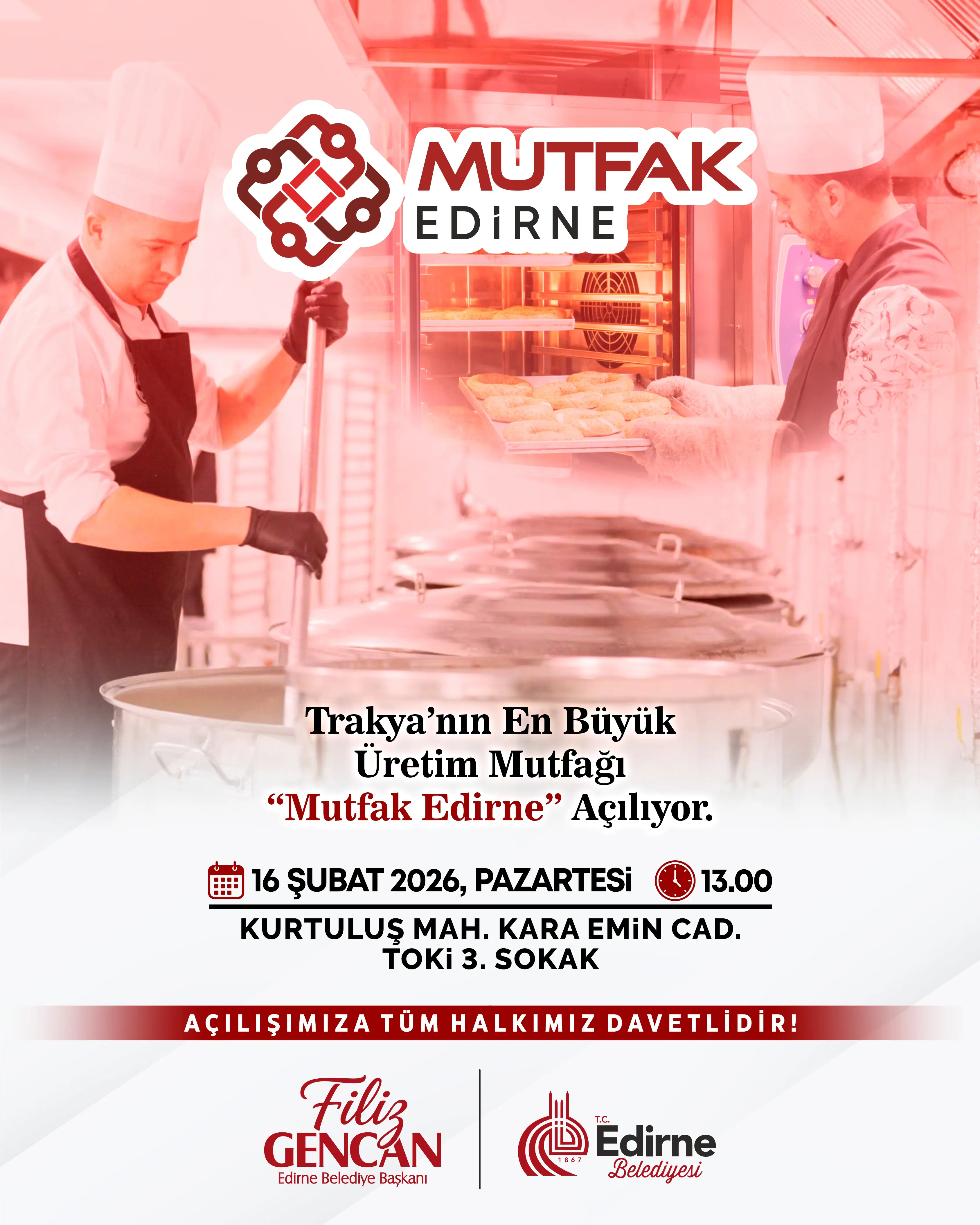 “Mutfak Edirne” 16 Şubat’ta Hizmete Açılıyor